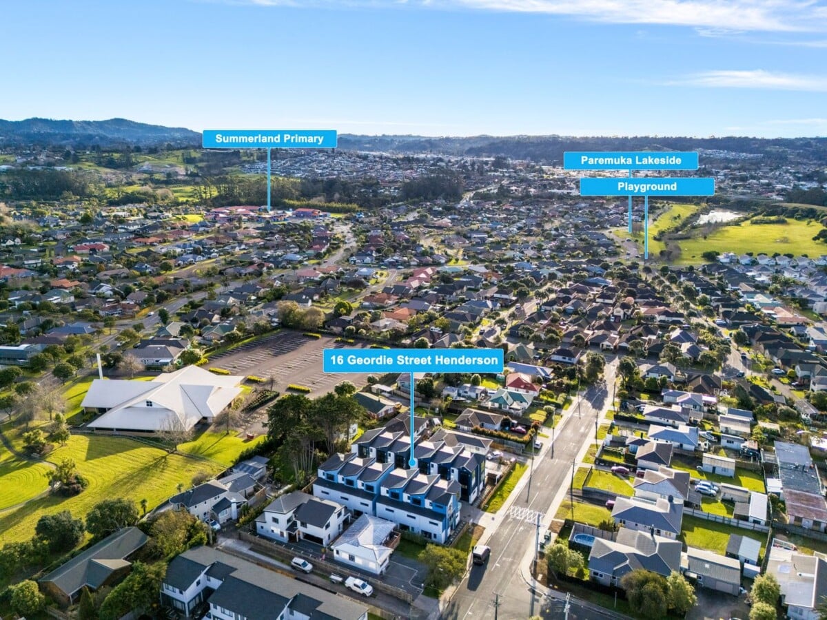 Brandnew 2 beds + study + balcony + 1 rumpus room with ensuite on ground floor, Minutes to WestCity, Lincoln Road shopping, Pak’n Save, 16D Geordie Street, Henderson, Auckland