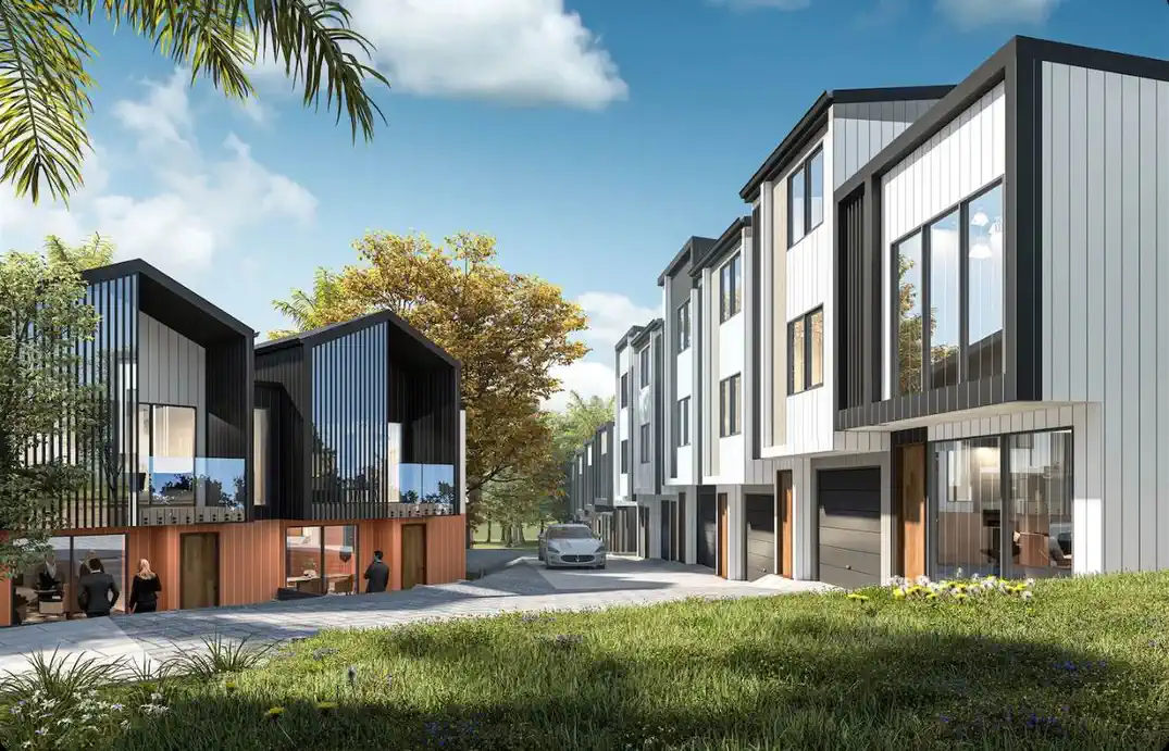 3x properties are being sold together, total land 4515m2 in MHU Zone, with RC for 32 new townhouses +1 existing house remaining on a 900m2 section, 9,11,17 Matipo Road, Te Atatu Peninsula, Auckland