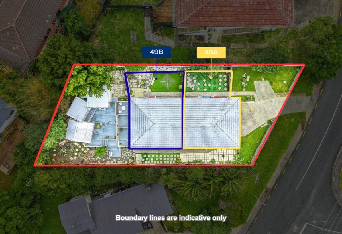 One Title, Double Income, moeve-in ready, Brick and tile two separate 2-beds 1 bath 1 garage dwellings on 675m2 section, walks to Glenfield Mall, schools, 49 Peach Road, Glenfield, Auckland