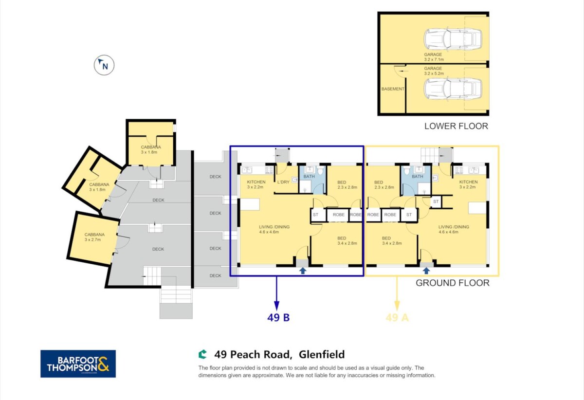 One Title, Double Income, moeve-in ready, Brick and tile two separate 2-beds 1 bath 1 garage dwellings on 675m2 section, walks to Glenfield Mall, schools, 49 Peach Road, Glenfield, Auckland
