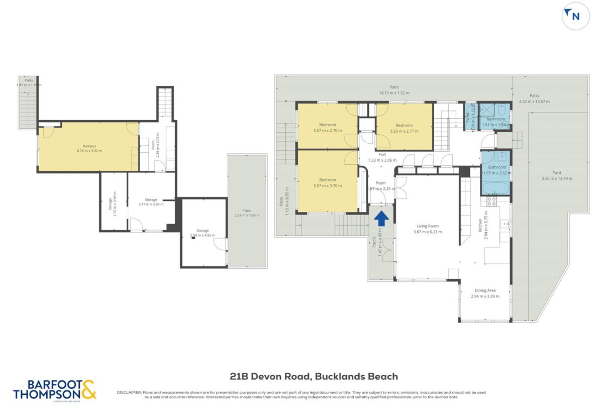 Macleans College and BBI schools zone, Brick and tile 3 beds 2 baths house, 150m2 floor area, a generous rumpus room downstairs, 0.4 km to Bucklands Beach Primary School, 21B Devon Road, Bucklands Beach, Auckland