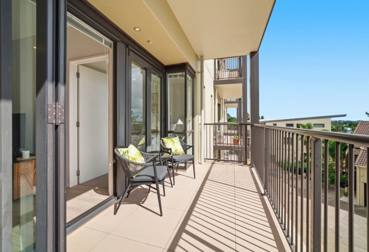 Rangi Zone, sea views 2 beds + office or kids room 2 baths 2 car parks apartment, Resort-style facilities including swimming pool, gym, spa and sauna, Walk to Browns Bay Beach, village, 0.7 km to Rangitoto College, B 203/525 East Coast Road, Browns Bay, Auckland