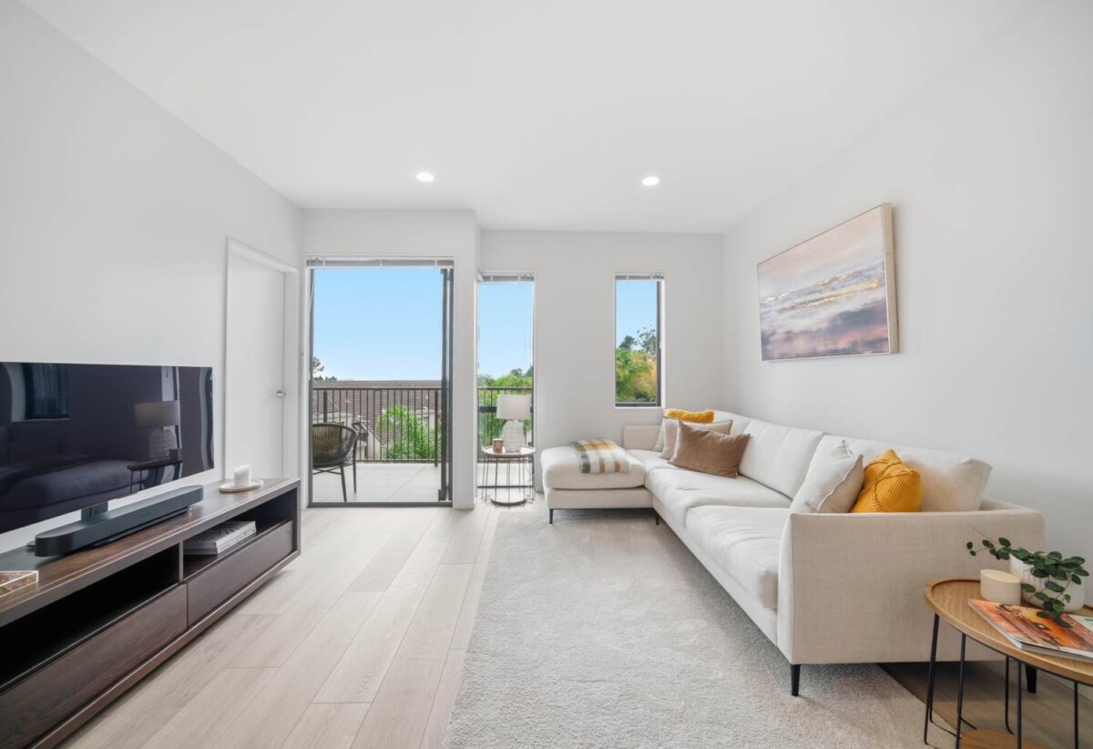 Rangi Zone, sea views 2 beds + office or kids room 2 baths 2 car parks apartment, Resort-style facilities including swimming pool, gym, spa and sauna, Walk to Browns Bay Beach, village, 0.7 km to Rangitoto College, B 203/525 East Coast Road, Browns Bay, Auckland
