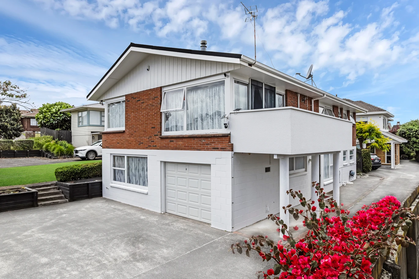 Brick and tile 3 beds 3 baths home, Plus – a self-contained area with its own entrance, featuring a sitting room, study, bathroom, Rumpus, 1/59 Glenmore Road, Sunnyhills, Auckland