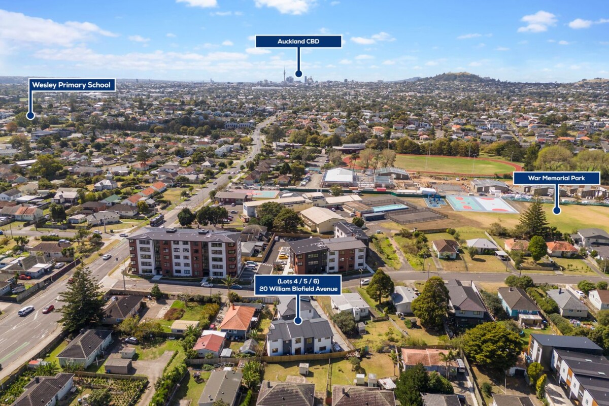 6 minutes to Mount Roskill Grammar School, Brabdbew freehold 3 bed 2.5 bath home, 10 minutes to St Lukes Mall, half minute to motorway access, Lot 4/20 William Blofield Avenue, Mount Roskill, Auckland