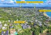 2459m2 section with RC for 3 standalone new houses, Rare Absolute Seaview Development Opportunity in Top Westlake zone, 247 Beach Road, Campbells Bay, Auckland