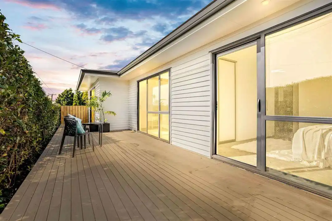 Move-in ready, renovated 3 beds 1 bath house with deck on 2709m2 section, 0.5 km to Tirimoana School, 1 km to Rangeview Intermediate, 1.8 km to Henderson High School, 107A Te Atatu Road, Te Atatu South, Auckland