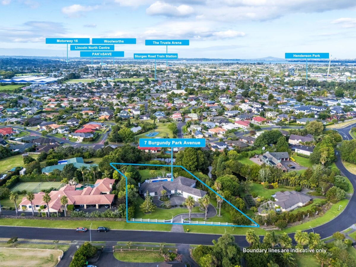 Purpose-built for the current owners, 7 beds Resort-Style Luxury house on 3386m2 section, just a short walk to Summerland Primary, Sturges Road Train Station and local amenities, 7 Burgundy Park Avenue, Henderson, Auckland