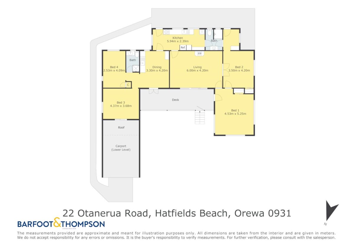 Coastal 4 beds 2 baths house on 1012m2 section, close to Orewa beach, cafés, shops and schools, 1.5 km to Orewa Beach School, 2.8 km to Orewa College, 22 Otanerua Road, Hatfields Beach, Auckland