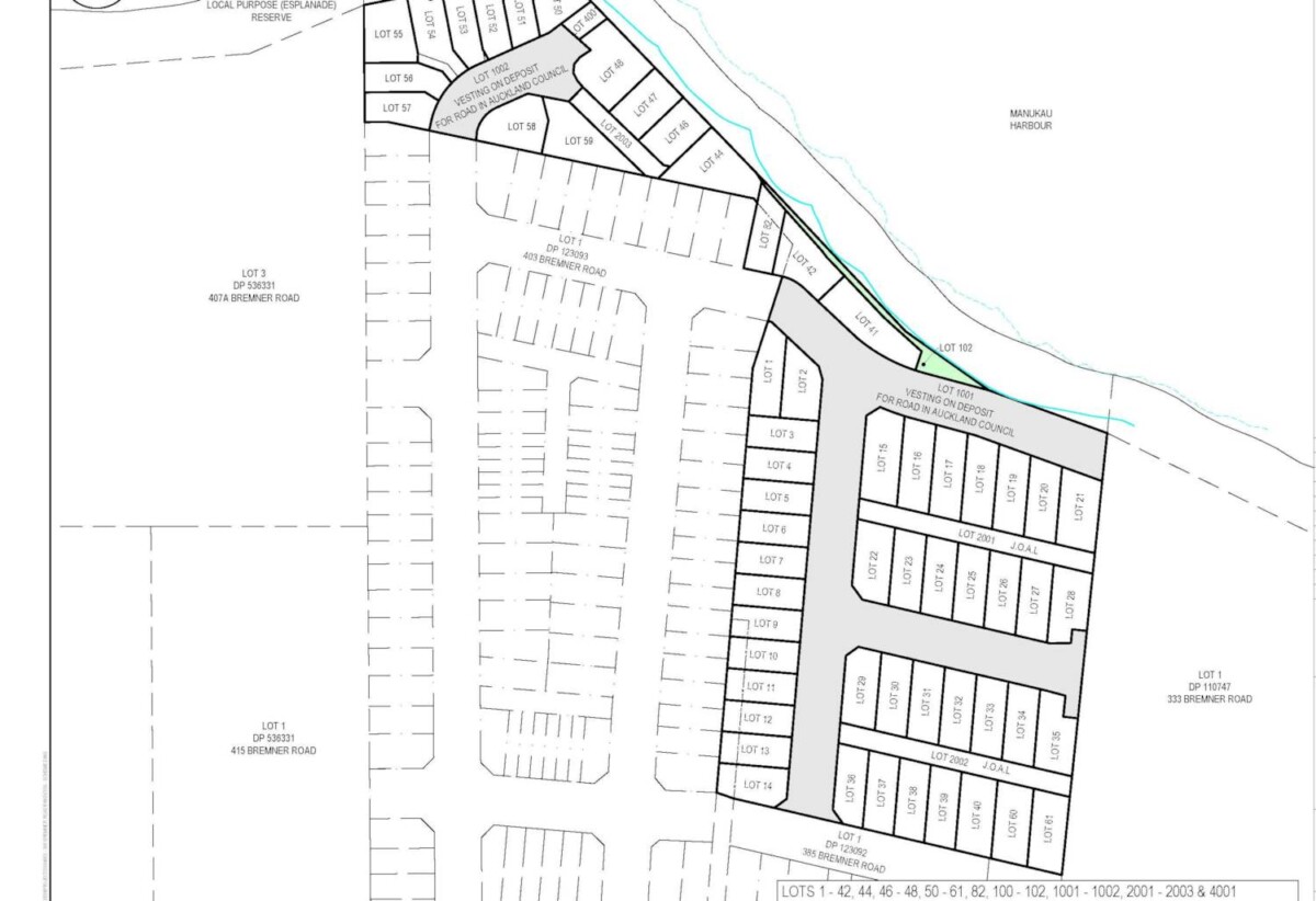 300m2 section, With a total of 59 freehold sections from approximately 260m² to 405m², Prices from just $456,521 + GST, Lot 1, 389 Bremner Road, Karaka, Auckland