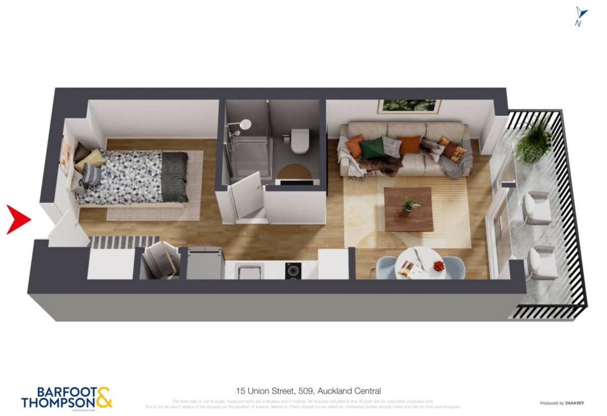 Oversea Vendor Says Sell, Auckland Girls’ Grammar School zone, 32m2 Freehold 1 beds 1 bath apartment, 0.5 km to Auckland Girls’ Grammar School, 509/15 Union Street, City Centre, Auckland