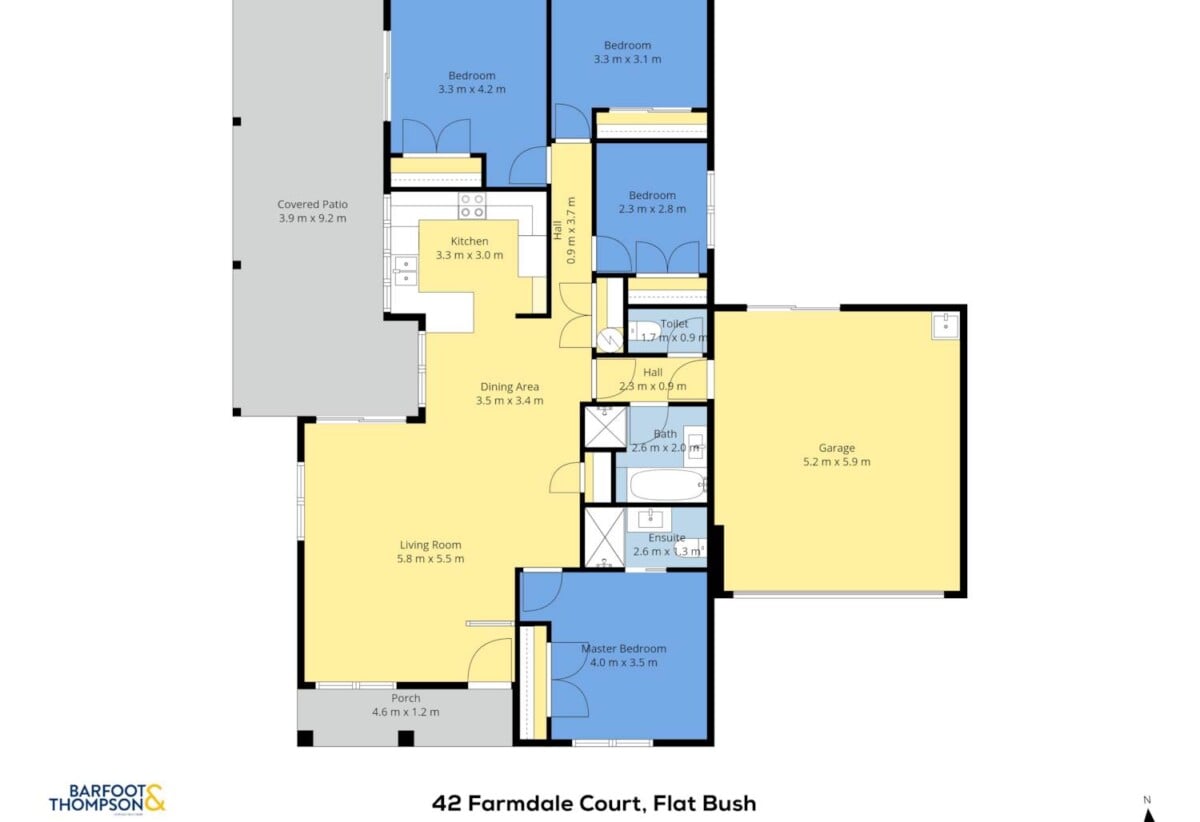 Brick and tile 4 beds 2 baths house with double garage on 495m2 section, 0.9 km to Tangaroa College and Chapel Downs School, 1.5 km to Sancta Maria College, 42 Farmdale Court, Flat Bush, Auckland