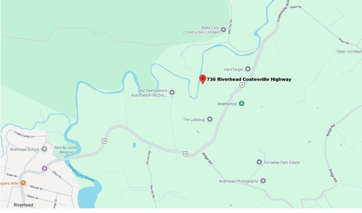 Zoned for countryside living, Build your dream, 4.4404ha section with 1 bed + 1 big office room 1 bed cottage, minutes to Coatesville village and only a short drive to Albany, 1.7 km to Riverhead School, 736 Coatesville Riverhead Highway, Riverhead, Auckland