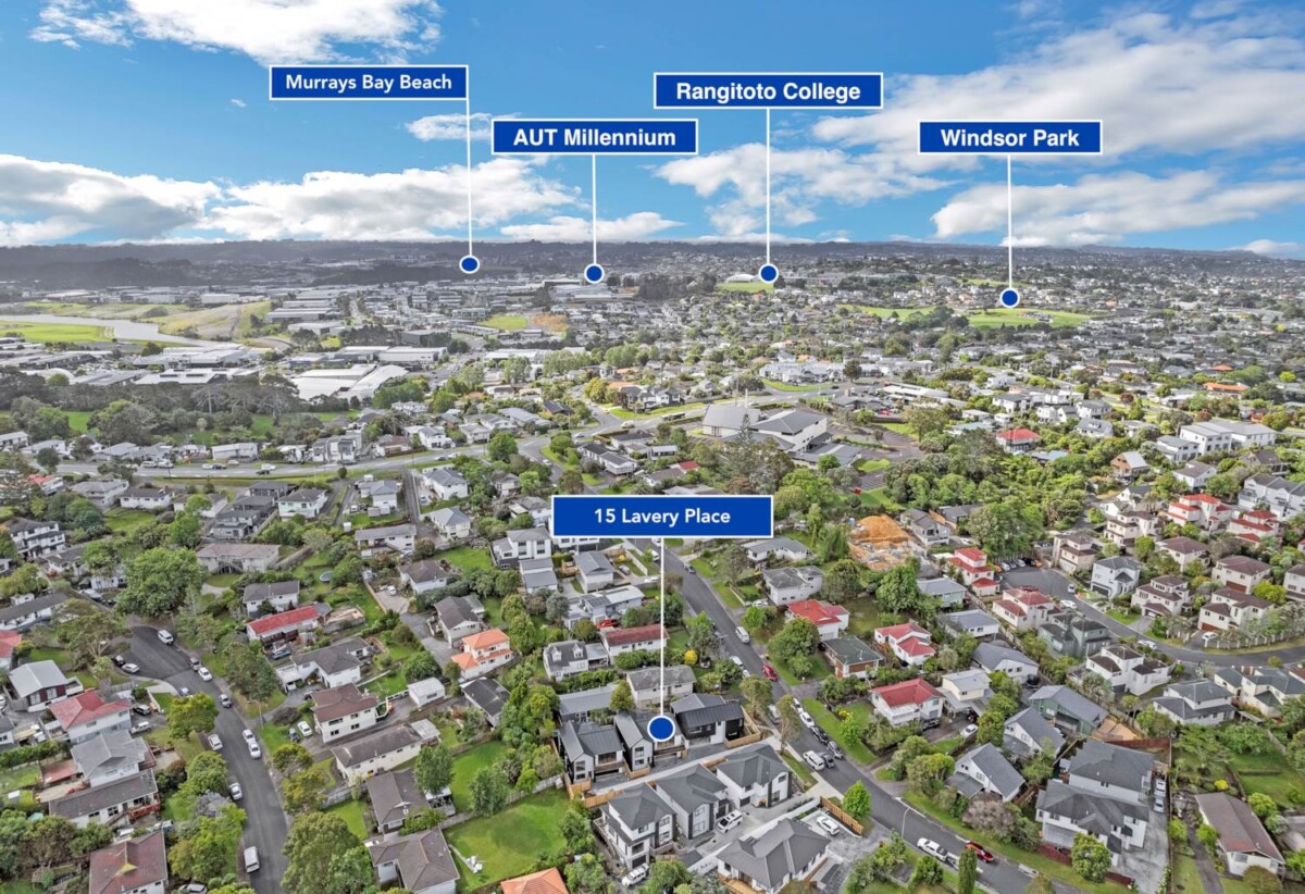 Top school zone, including Rangitoto College, Double Westlake, 192m2 brandnew standalone 4 beds 2.5 baths house with double garage, 0.4 km to Sunnynook School, 1.4 km to Rangitoto College, Lot 2, 15 Lavery Place, Sunnynook, Auckland