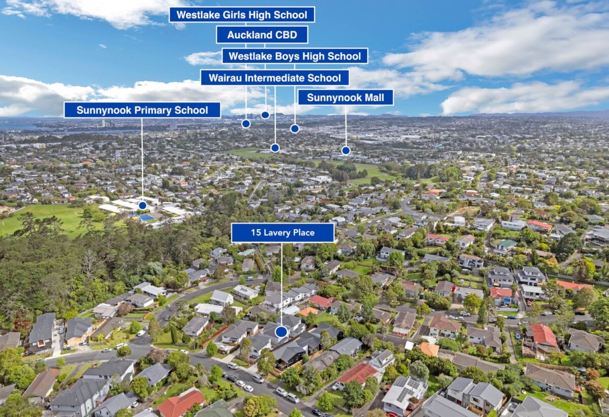 Top school zone, including Rangitoto College, Double Westlake, 192m2 brandnew standalone 4 beds 2.5 baths house with double garage, 0.4 km to Sunnynook School, 1.4 km to Rangitoto College, Lot 2, 15 Lavery Place, Sunnynook, Auckland