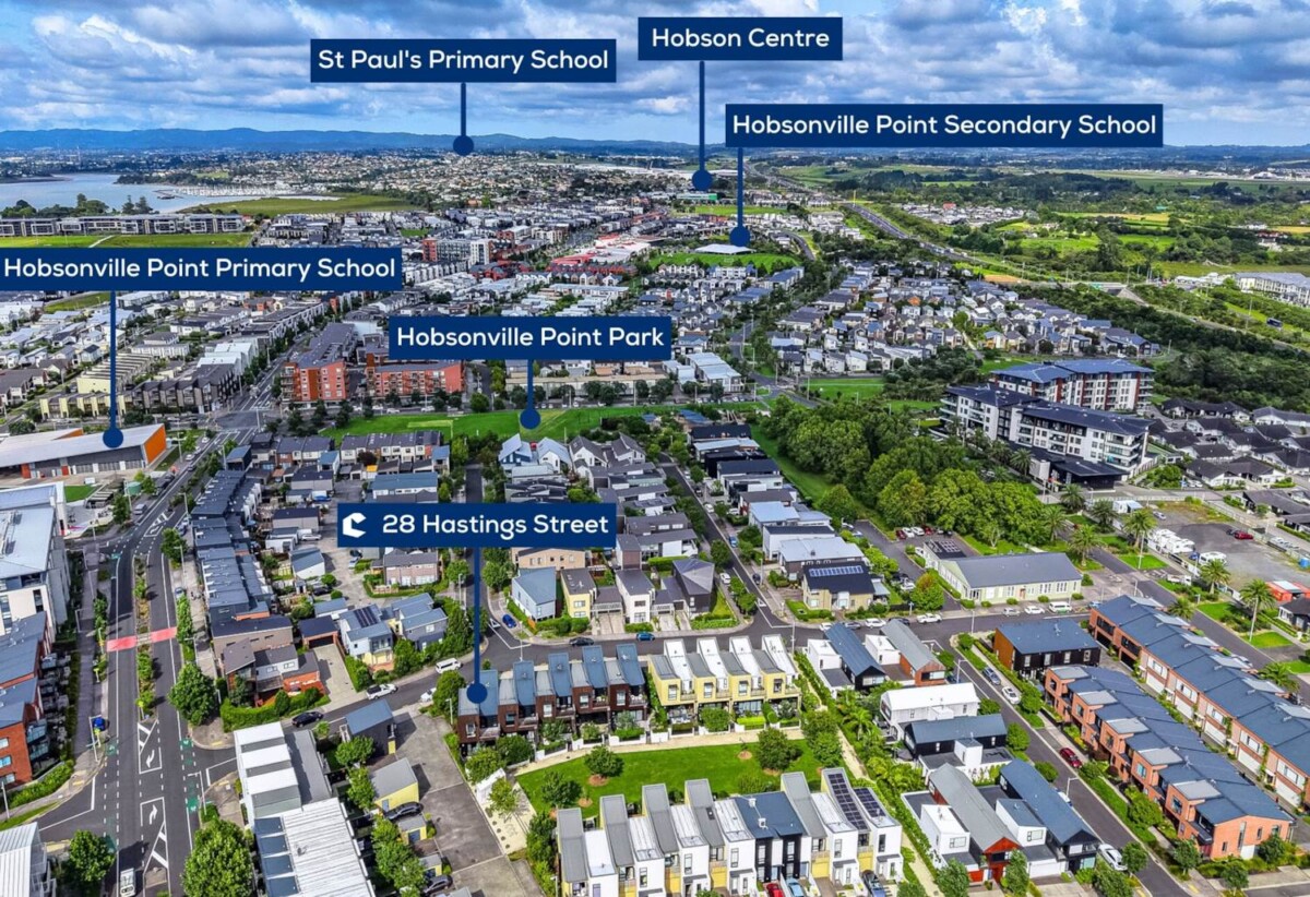 3 beds 2 baths home with garage on 156m2 section, walks to ferry terminal, cafes, parks, schools, 0.3 km to Hobsonville Point Primary School, 0.7 km to Hobsonville Point Secondary School, 28 Hastings Street, Hobsonville, Auckland