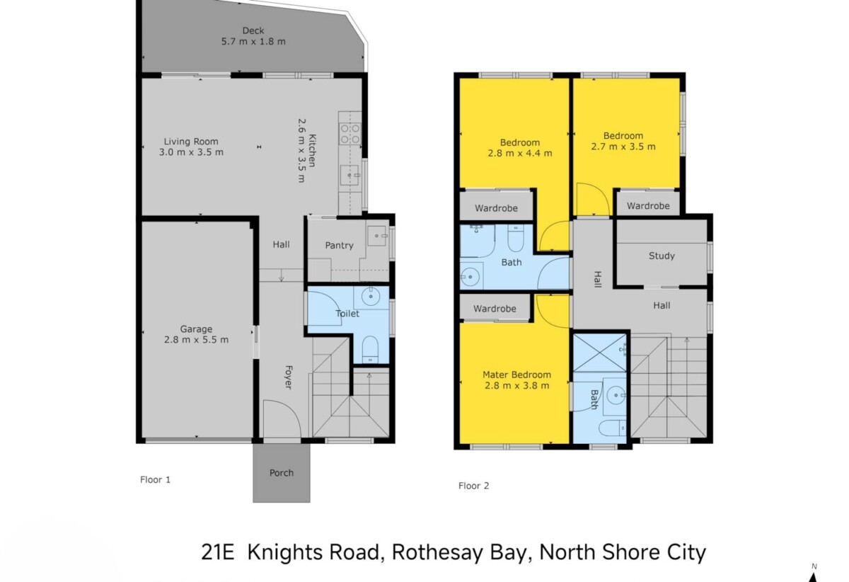 Zoned for and 1.4 km to Rangitoto College, Brandnew freehold 3 beds + study 2.5 baths home with garage, EV charger ready, 0.5 km to Browns Bay School, 0.7 km to Murrays Bay School, 0.9 km to Murrays Bay Intermediate, 21E Knights Road, Rothesay Bay, Auckland
