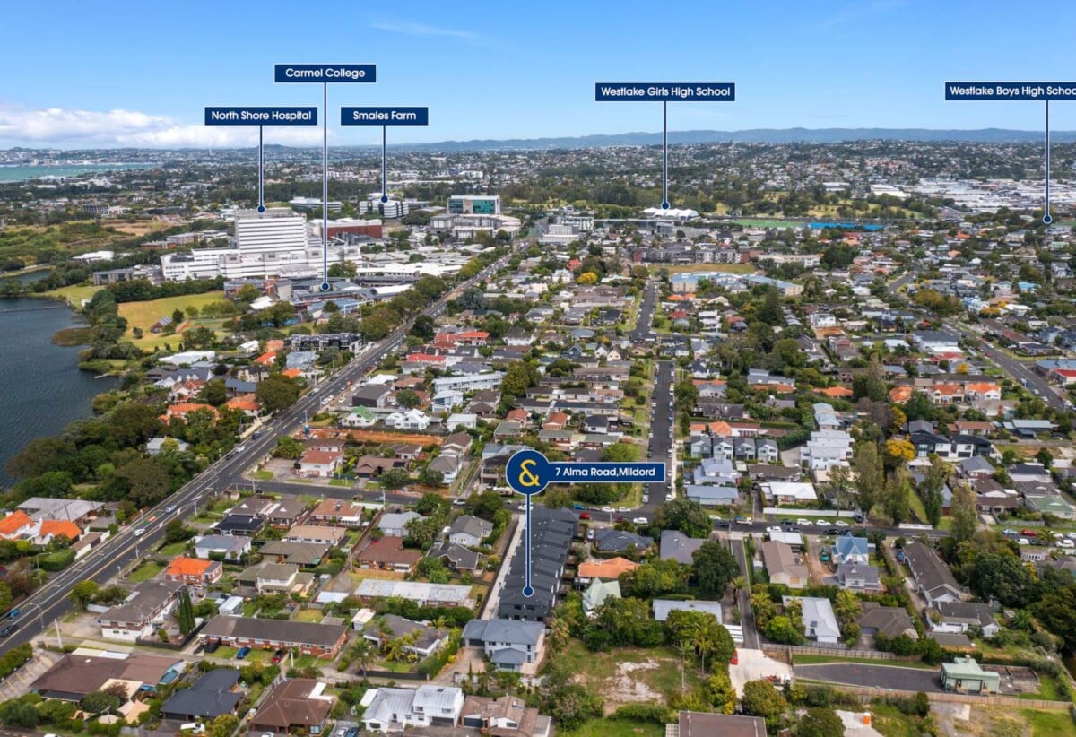 Double Westlake High School Zone, Brandnew 4 beds 3 baths home with garage and study nook on 225m2 section, Central air-conditioning , close to Milford Village, schools, beach, motorway access, 0.3 km to Milford School (Auckland), 0.8 km to Westlake Boys’ High School, 0.9 km to Westlake Girls’ High School, 1.3 km to Takapuna Normal Intermediate, Lot 1/7 Alma Road, Milford, Auckland
