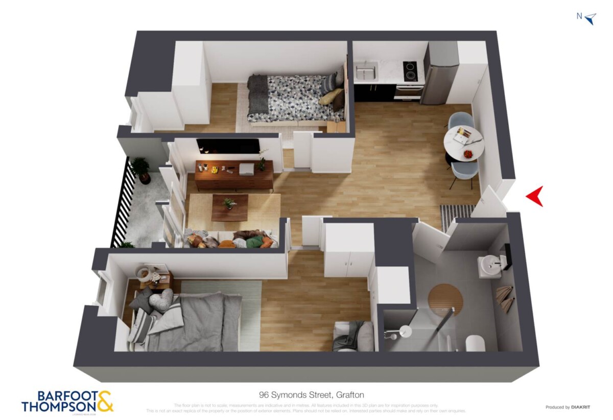 Double Grammar schools zone, move-in ready, 44m2 freehold 2 beds 1 bath apartment, Full furniture package is included, 1 km to Auckland Girls’ Grammar School, 1.4 km to Auckland Grammar, 808/96 Symonds Street, Grafton, Auckland