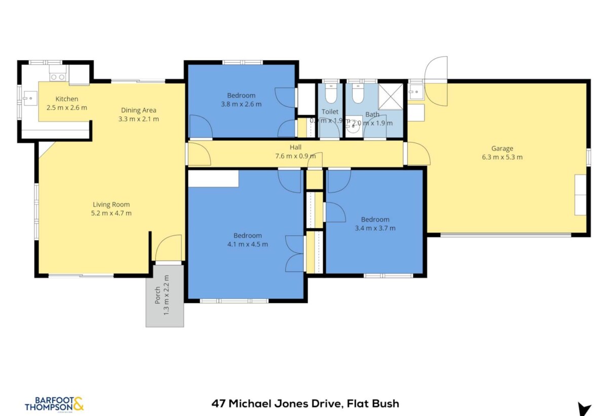 Once in 20 years, Brick and tile 3 beds 1 bath house with double garage on 505m2 section, close to schools shops, parks, shopping centres, 1 km to Tangaroa College, 1.1 km to Sancta Maria College, 1.3 km to Chapel Downs School, 47 Michael Jones Drive, Flat Bush, Auckland