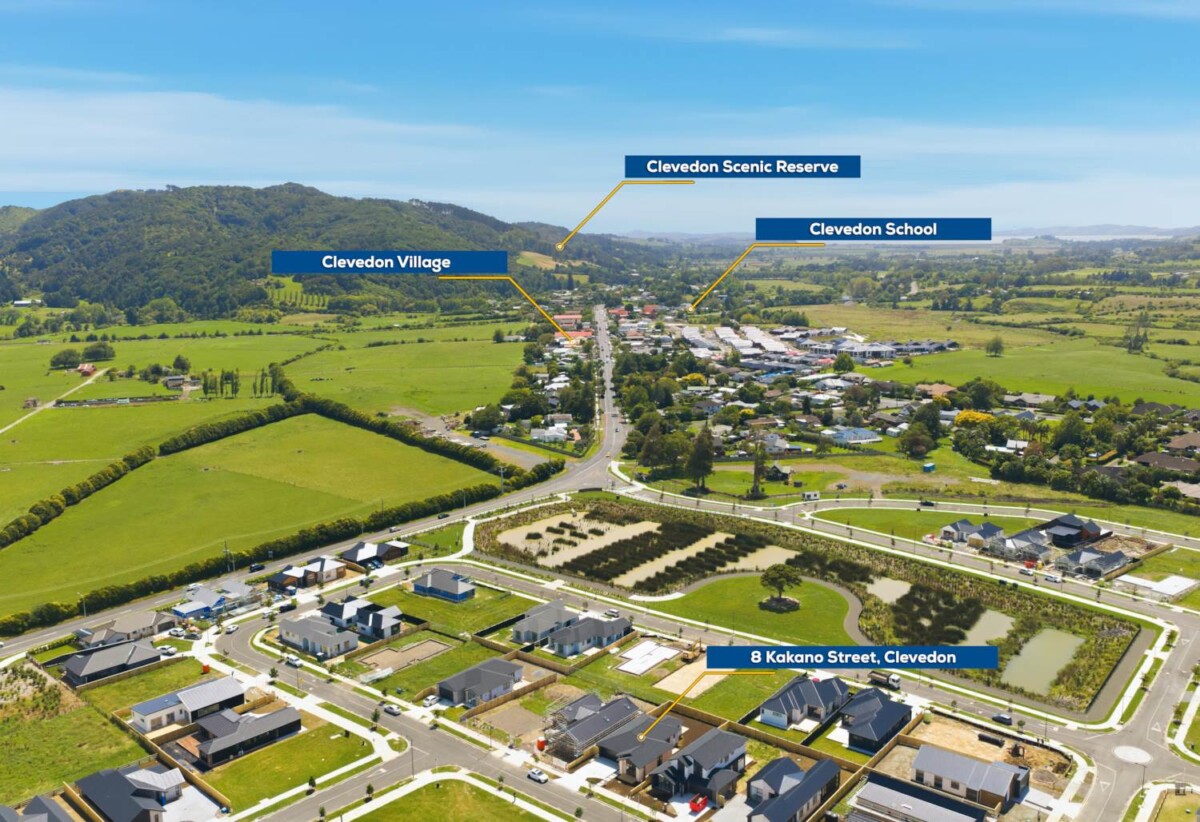 Brandnew 4 beds 2.5 baths house with double garage, deck and backyard on 500m2 section, 1.1 km to Clevedon School, 8 Kakano Street, Clevedon, Auckland