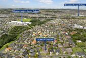 4 beds 2 baths house with double garage on 492m2 section, 0.5 km to Mission Heights Primary School, 0.7 km to Mission Heights Junior College, 1.5 km to Ormiston Senior College, 2 Leburn Crescent, Flat Bush, Auckland