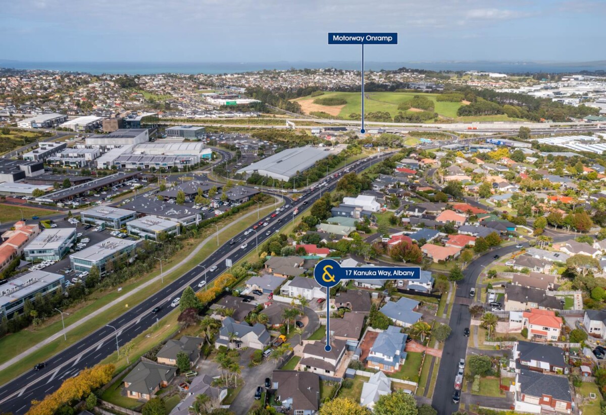 Once in 20 years, 5 beds 3 baths house with double garage on 413m2 section, minutes to schools, Albany Mall, parks, motorway access, 1.2 km to Pinehill School (Browns Bay), 1.3 km to Albany Senior High School, 1.7 km to Albany School, 2.2 km to Albany Junior High School, 17 Kanuka Way, Albany, Auckland