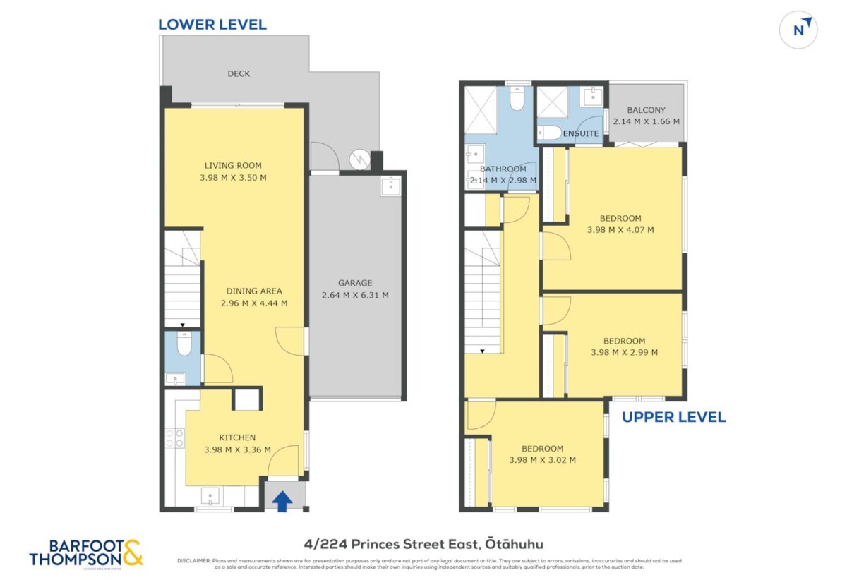 142m2 3 beds 2.5 baths home with garage, Only a two-minute walk to Seaside Park, close to schools, shopping centres, motorway access, 1.1 km to Otahuhu Intermediate, 1.6 km to Fairburn School, 2.6 km to Otahuhu College, 4/224 Princes Street East, Otahuhu, Auckland
