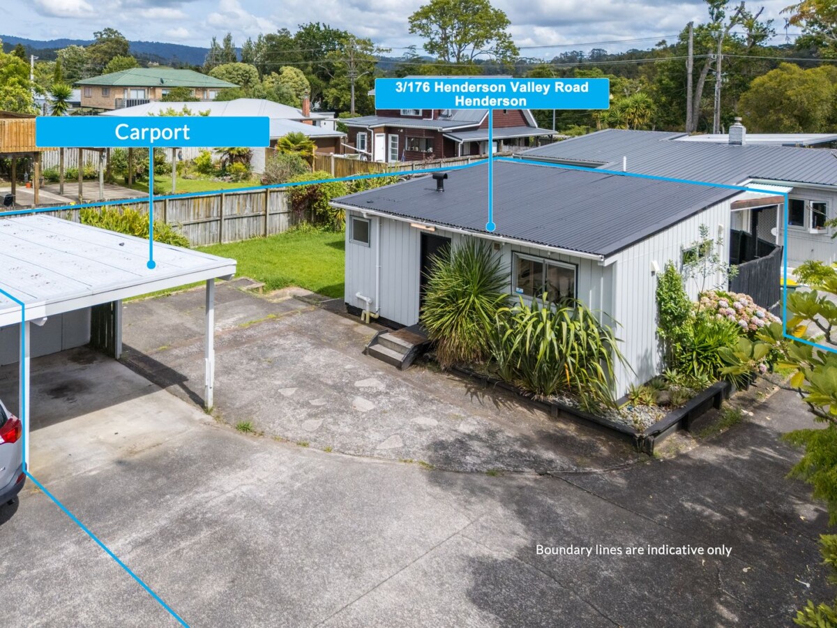 Renovated 1 bed 1 bath 1 carport home with a separate workshop, thw workshop is potential to convert into a sleepout, close to schools, WestCity shopping centre, 3/176 Henderson Valley Road, Henderson, Auckland