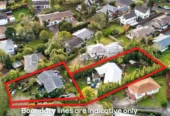 2 x 3 beds house on 1874m2 section, with RC approved for 12 terrace houses and 1 freestanding townhouse, all with garage, 0.2 km to Glenfield Intermediate School, 0.5 km to Marlborough School, 1.8 km to Westlake Girls’ High School, 19 & 21 Ramillies Place, Glenfield, Auckland