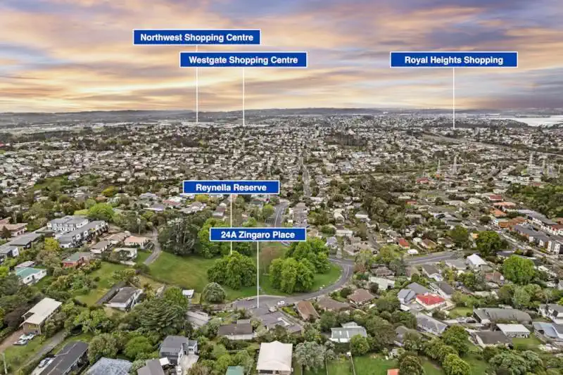 Brand New Standalone 4 beds 2.5 baths Home with garage and Park Views, close to schools, shopping centres, motorway access, 0.7 km to Massey High School, 0.9 km to Massey Primary School, 1 km to Lincoln Heights School, 24A & 24B Zingaro Place, Massey, Auckland