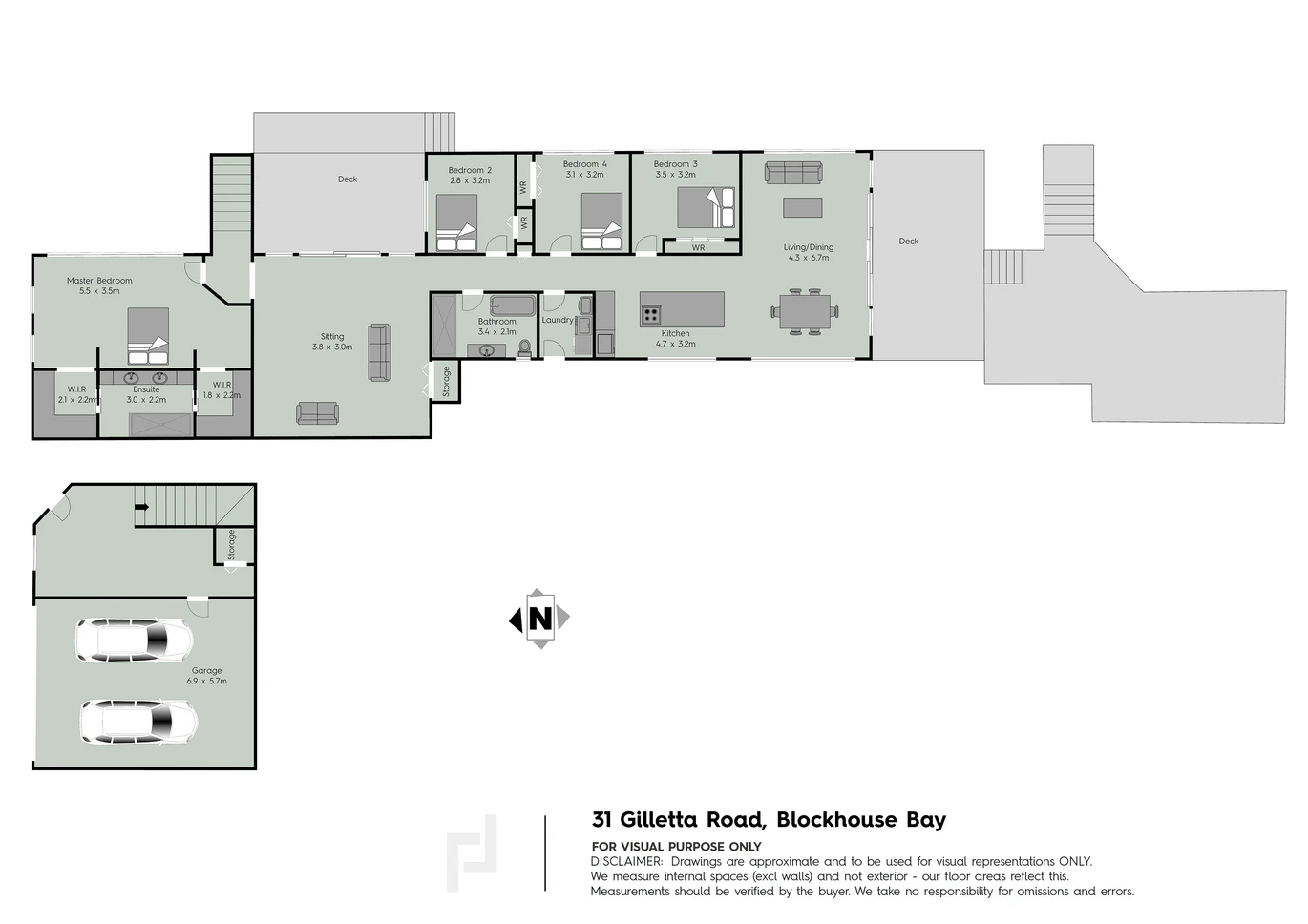 4 beds 2 baths house with double garage and sea views on 895m2 section, close to schools, shops, parks, reserves, beach, 31 Gilletta Road, Blockhouse Bay, Auckland