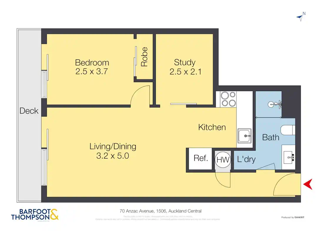 Zoned for and 2 km to Auckland Girls’ Grammar School, move-in ready, 51m2 freehold 1 bed + 1 flexi room 1 bath apartment, Full furniture package included, 1506/70 Anzac Avenue, City Centre, Auckland