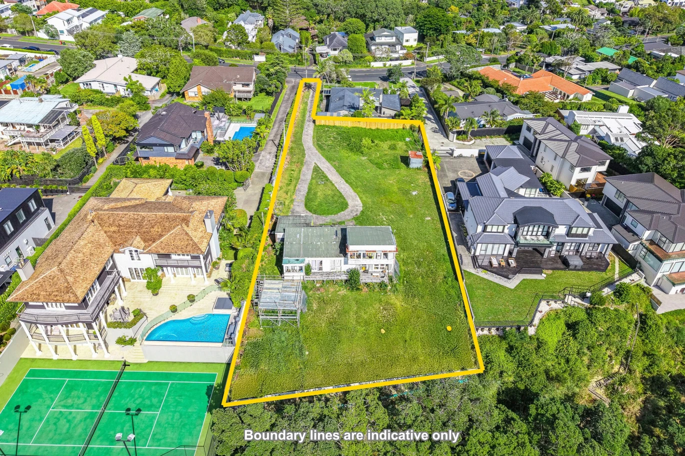 2459m2 section with RC for 3 standalone new houses, Rare Absolute Seaview Development Opportunity in Top Westlake zone, 247 Beach Road, Campbells Bay, Auckland
