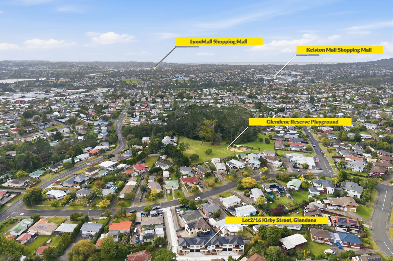Brandnew 3 beds + study 2.5 baths home with garage, close to schools, Westfield Henderson and LynnMall, reserves, motorway access, zoned for Tirimoana School, Rangeview Intermediate, and Rutherford College, 16 Kirby Street, Glendene, Auckland