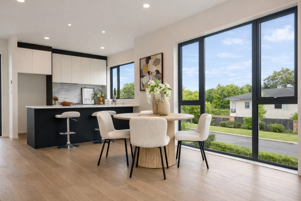Double Westlake school zone, 147m2 Standalone Brandnew 4 beds 2.5 baths home with garage, enhanced by 2.7m high ceilings, Lot 1/17 Trinidad Road, Sunnynook, Auckland