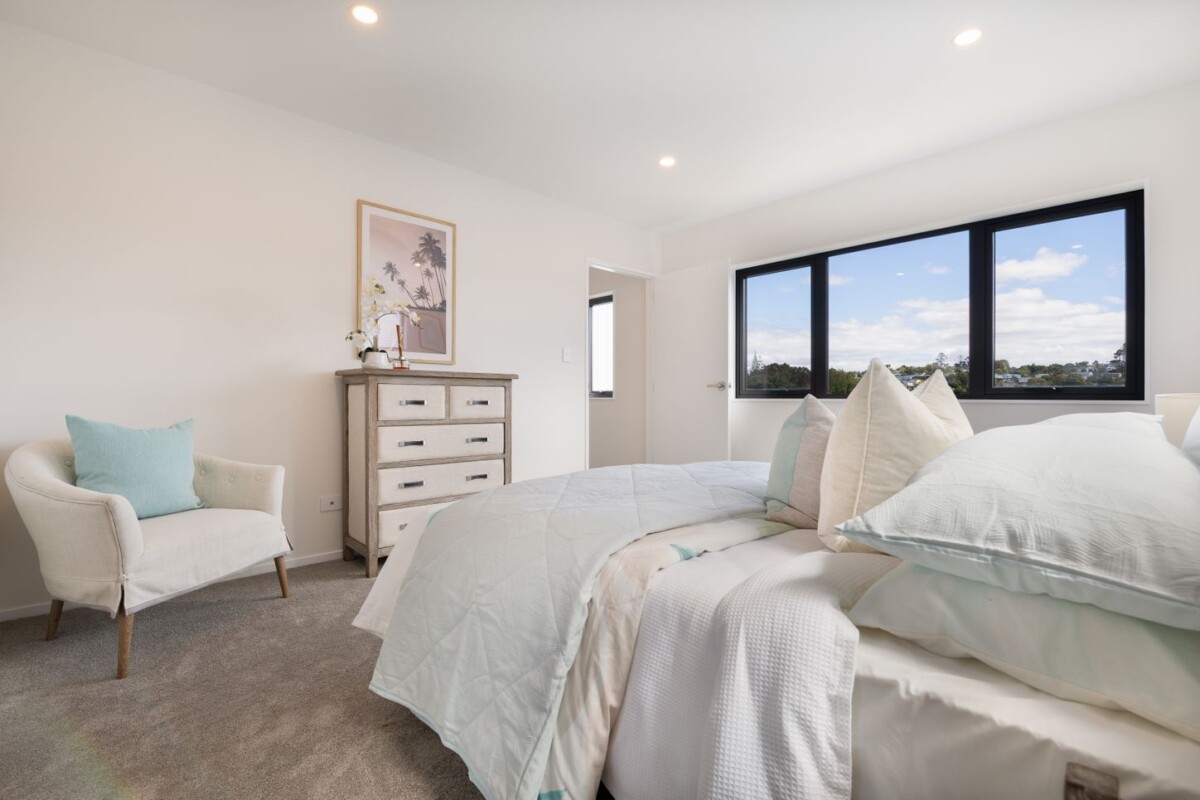 Double Westlake school zone, 147m2 Standalone Brandnew 4 beds 2.5 baths home with garage, enhanced by 2.7m high ceilings, Lot 1/17 Trinidad Road, Sunnynook, Auckland