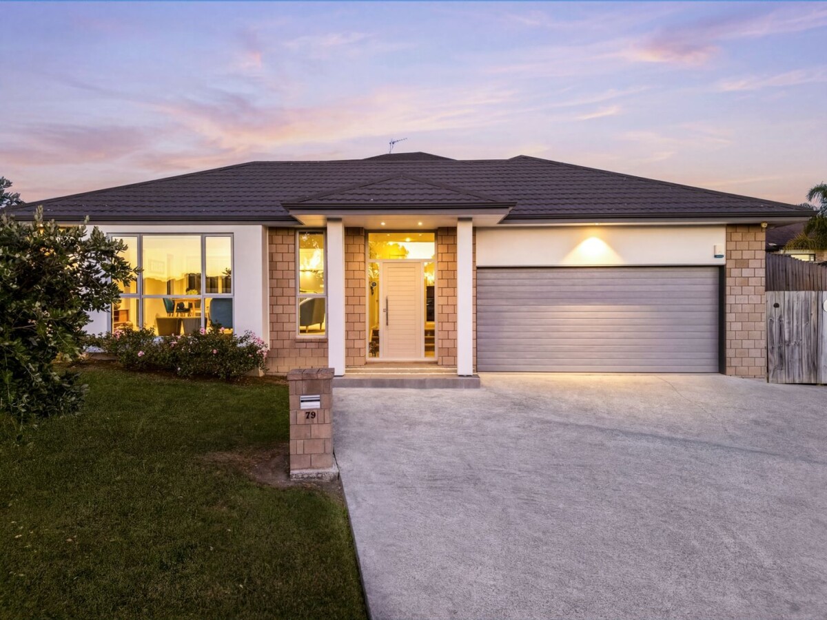 166m2 Brick and tile 3 beds + large office room 2 baths house with double garage on 475m2 section, close to amenities at Lincoln Road, Westgate and NorthWest shopping centres and motorway access, 79 Tiriwa Drive, Massey, Auckland