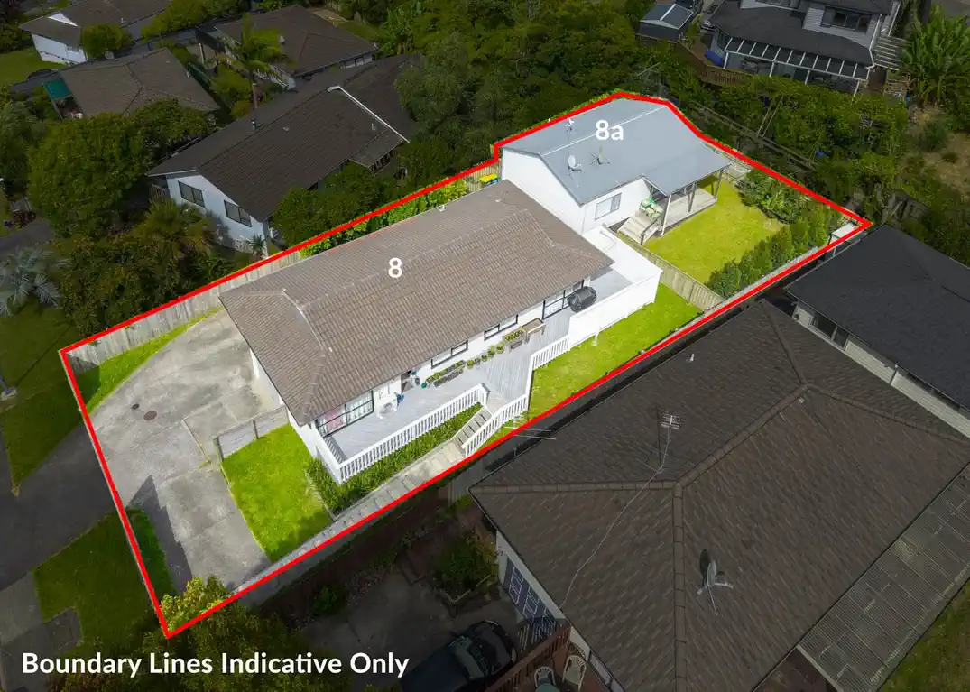 Renovated 4 beds main home + 2 beds standalone Minor Dwelling on 600m2 section, Currently rented at $1280 per week with friendly tenants who would like to stay on, close to Motorways, Parks, Wairau Valley shops, Kindergartens, local schools – Glenfield Intermediate, Target Rd Primary & Wairau Intermediate, 8 & 8A Kupari Place, Totara Vale, Auckland