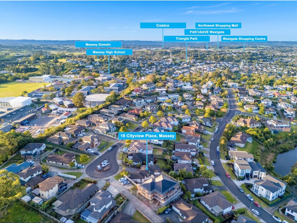 198m2 Renovated 4 beds 2.5 baths house with double garage and City View & Sea View, on 450m2 section, close to Massey High School, and just a short drive to the shopping and dining hubs of Westgate, NorthWest, and Lincoln Road, 18 Cityview Place, Massey, Auckland