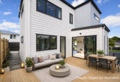 Double Westlake school zone, 147m2 Standalone Brandnew 4 beds 2.5 baths home with garage, enhanced by 2.7m high ceilings, Lot 1/17 Trinidad Road, Sunnynook, Auckland