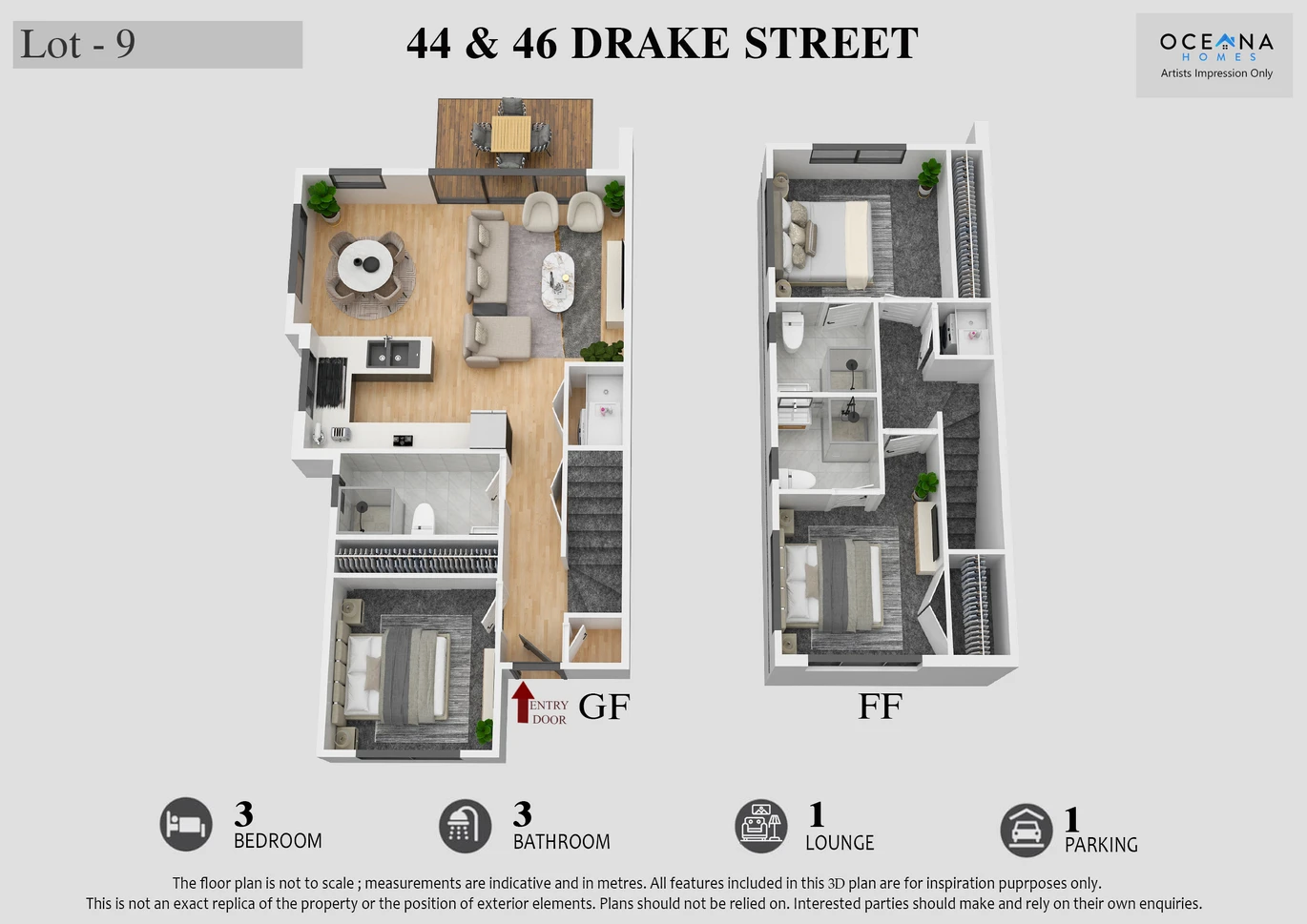 10-Year Stamford Building Warranty, Brandnew freehold Brick 3 beds 2.5 baths home with car park, walks to Howick Domain and Owairoa Primary School, and zoned for Sancta Maria College and Howick College. Just minutes to Howick Village, supermarket, beach, 4/44 Drake Street, Howick, Auckland