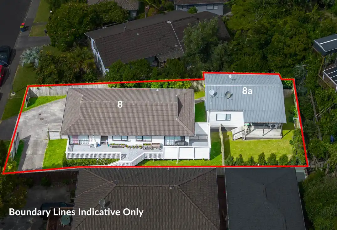Renovated 4 beds main home + 2 beds standalone Minor Dwelling on 600m2 section, Currently rented at $1280 per week with friendly tenants who would like to stay on, close to Motorways, Parks, Wairau Valley shops, Kindergartens, local schools – Glenfield Intermediate, Target Rd Primary & Wairau Intermediate, 8 & 8A Kupari Place, Totara Vale, Auckland