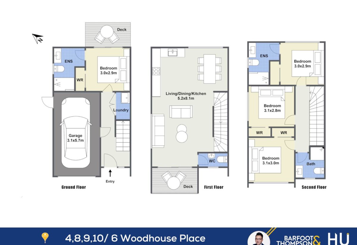 Affordable Brandnew 4 beds 3.5 baths home with garage, 2 ensuites, 1 ensuite ground floor, move-in ready, shops, parks, cafes, schools, and transport are close by, with Westgate, Northwest and Costco just minutes away, 9/6 Woodhouse Place, West Harbour, Auckland