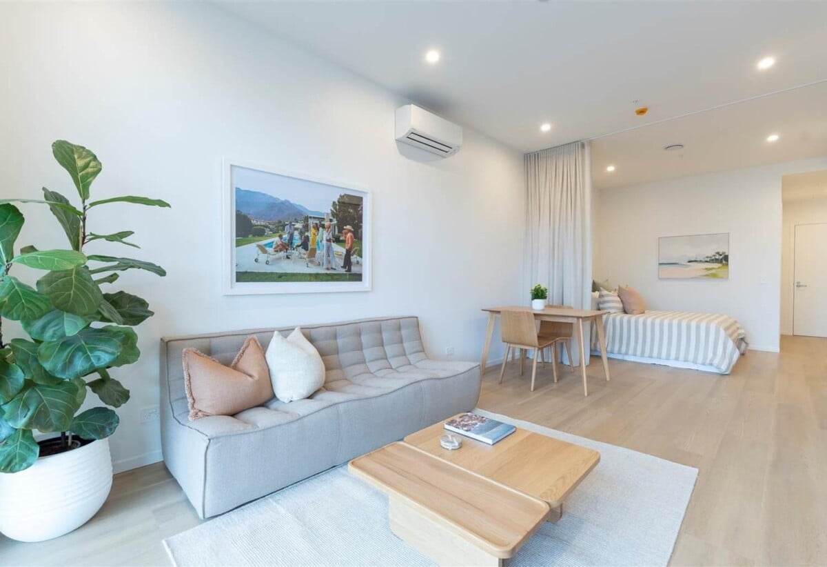 42m² internal area plus 4m² balcony, 1 bed studio apartment with car park, close to schools, parks, shops, motorway access, 0.8 km to Waterview School, Unit 107/2A Te Ara Taurapa, Pt Chevalier, Auckland