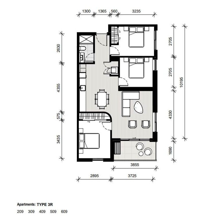 Approx. 81m² internal + 7m² balcony, 3 beds 1 bath apartment with car park, close to schools, parks, shops, motorway access, 0.8 km to Waterview School, Unit 209/2A Te Ara Taurapa, Pt Chevalier, Auckland