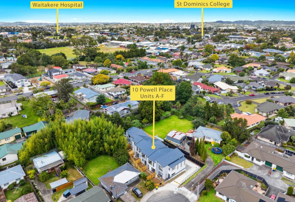 10-year master warranty, Brandnew 3 beds 2 baths home with garage, close to schools, Lincoln Shopping Centre, local shops, Pak’nSave, Woolworths, and Mitre 10. WestCity Shopping Centre and the award-winning West Wave Pool and Leisure Centre, motorway access, Lot 5/10 Powell Place, Henderson, Auckland
