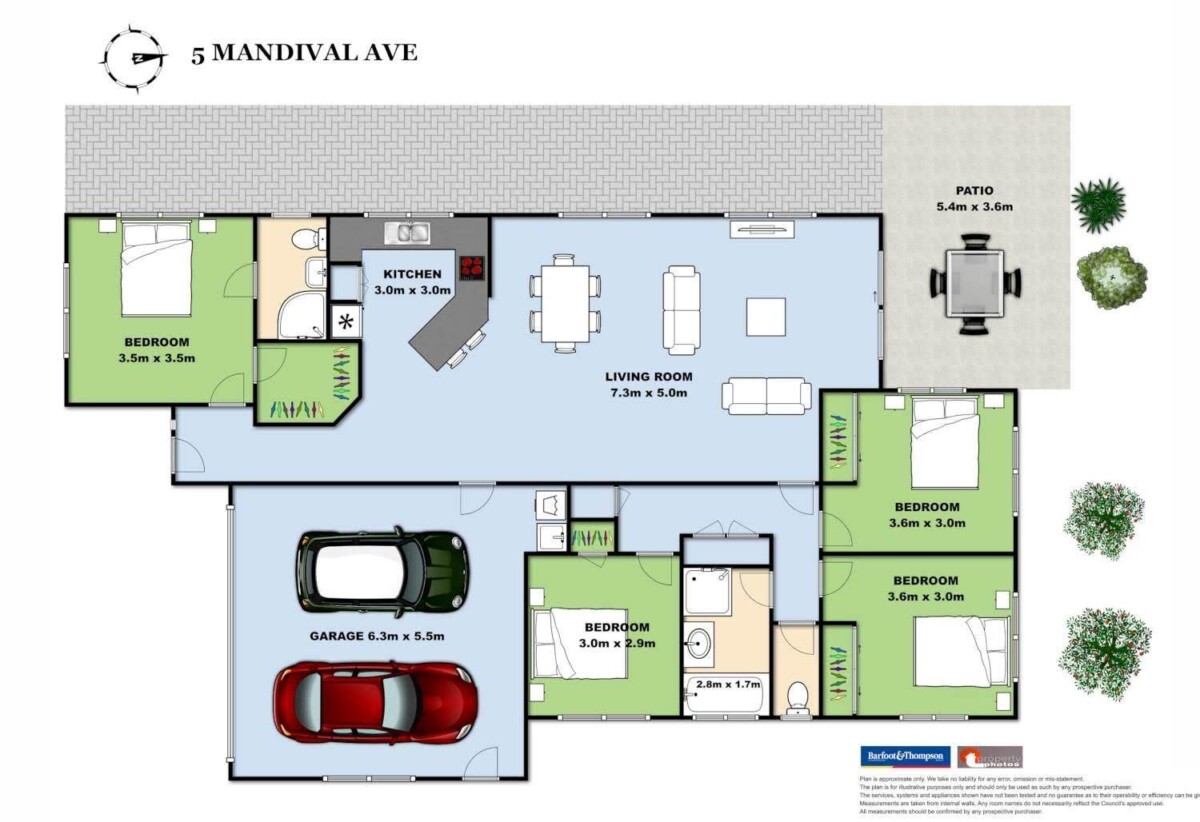 For rent, 4 beds 2 baths house with double garage, available now, 5 Mandival Avenue, Flat Bush, Auckland
