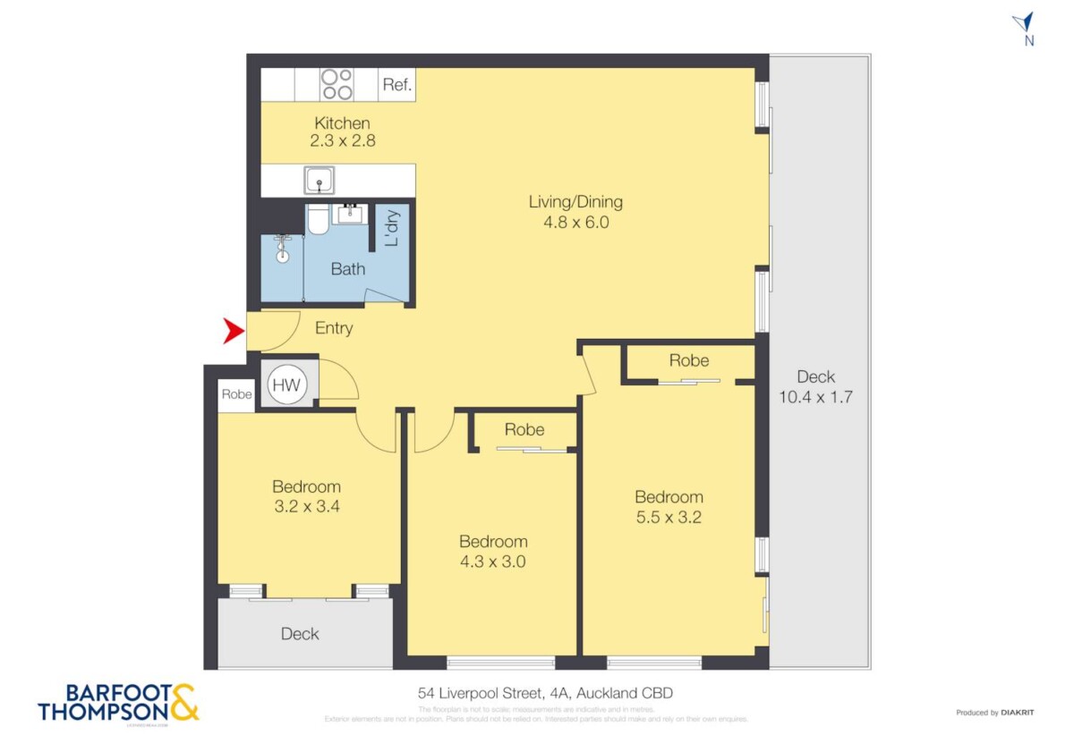 Double Grammar school zone, 97m2 leasehold 3 beds 1 bath 2 car parks apartment, 0.8 km to Auckland Girls’ Grammar School, 1.6 km to Auckland Grammar, 4A/54 Liverpool Street, City Centre, Auckland