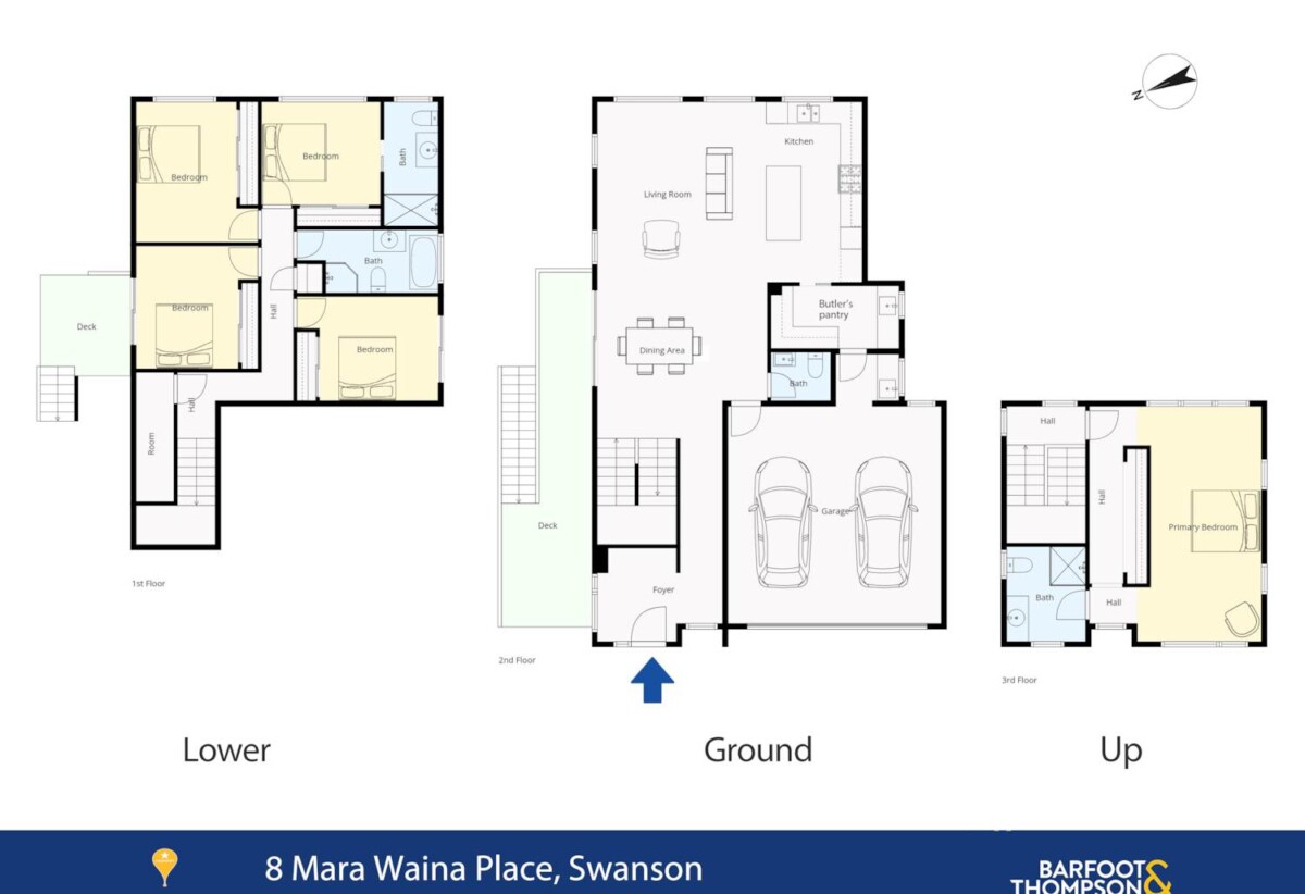 260m² Brandnew 5 beds 3.5 baths house with double garage on 448m2 section and views, Dual Kitchens, Close to schools, parks/coastal walks, shops, 8 Mara Waina Place, Swanson, Auckland